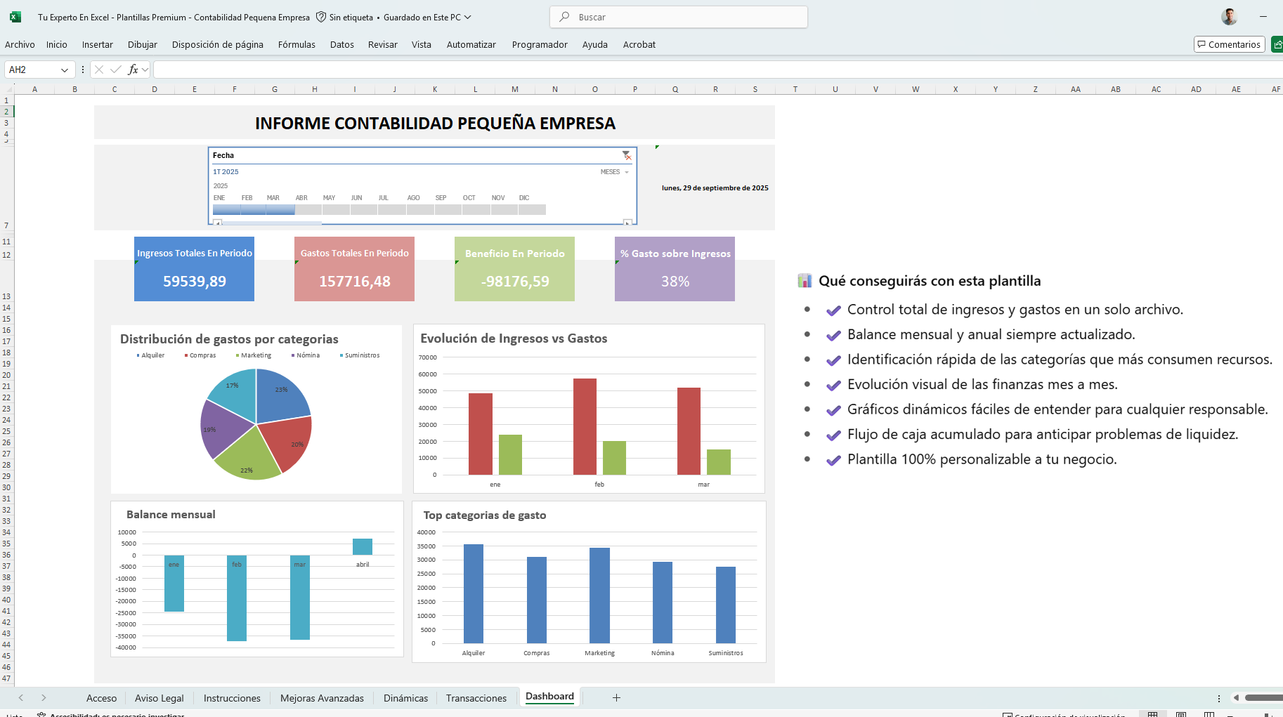  Plantilla Excel Contabilidad Pequeña Empresa